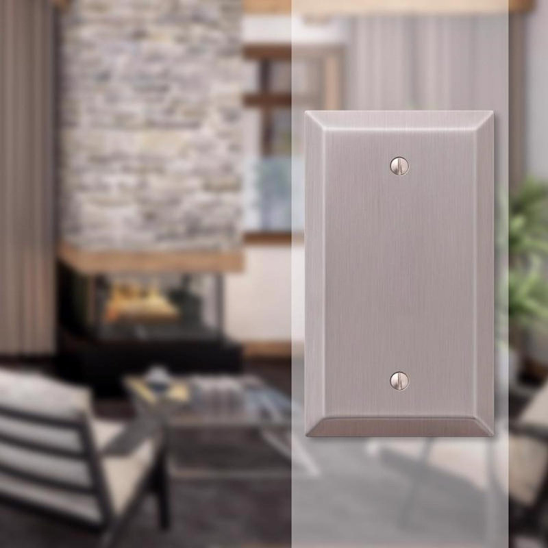 Amerelle Century Brushed Nickel Metal Blank Wall Plate 1 pk