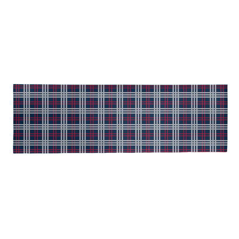 Tapis à carreaux bleu, Tapis de couloir 2 pi 6 po x 8 pi