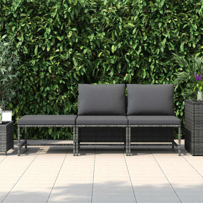 Canapé de patio carré de 23,6 po de large avec coussins Nisse