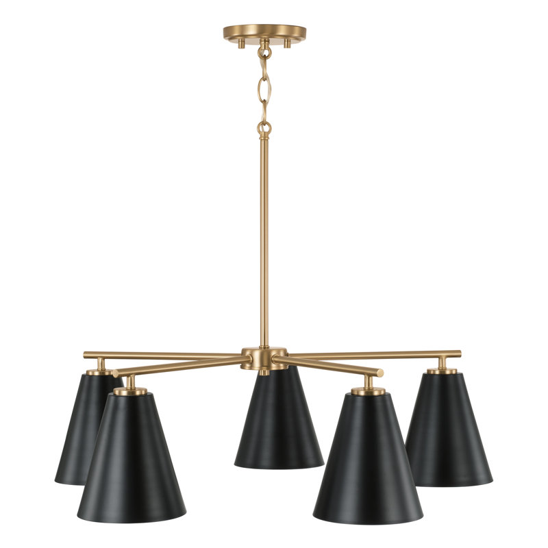 Charlie 5 - Light Dimmable Chandelier, Black