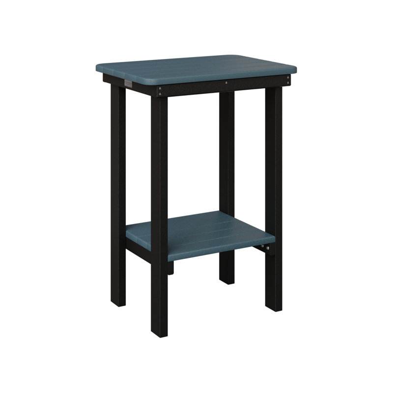 Berlin Gardens Rectangular End Counter Table, Slate, Black