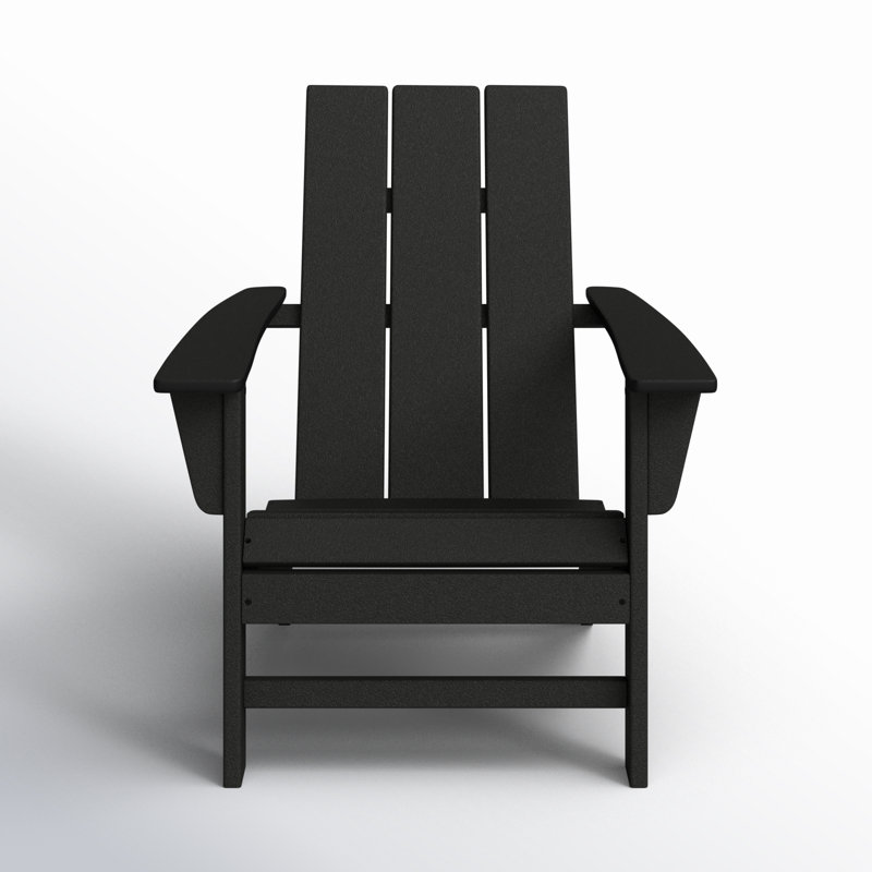 POLYWOOD Modern Adirondack Chair, Black