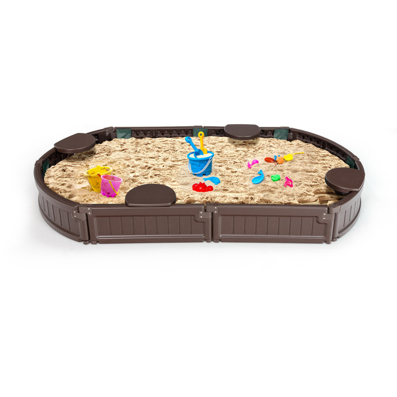 Freeport Park Alani 185cm x 21cm Plastic Rectangle Sandbox with Cover