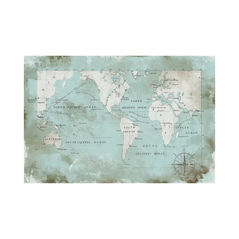 Ocean Blue 1 Piece Wall Art on Canvas, 20.32 cm H x 30.48 cm W, Wrapped Canvas