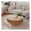 Table basse ronde ronde avec rangement Table d'appoint moderne en placage de bois massif pour table de salon, chambre à coucher, appartement ou bureau-1281664691-1308372029
