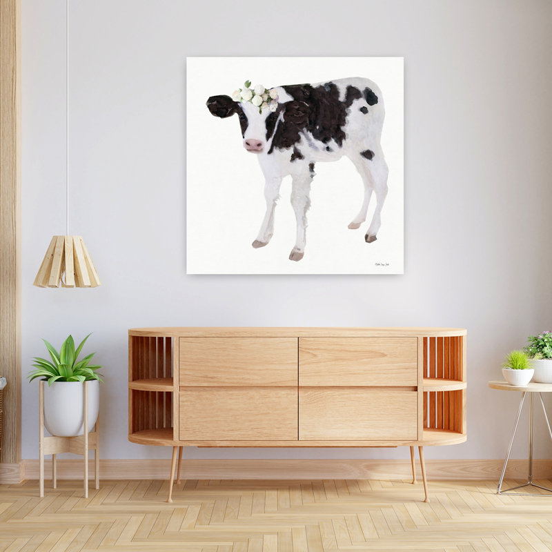 Art de fleur de vache Rosie, H 36 po x l 36 po