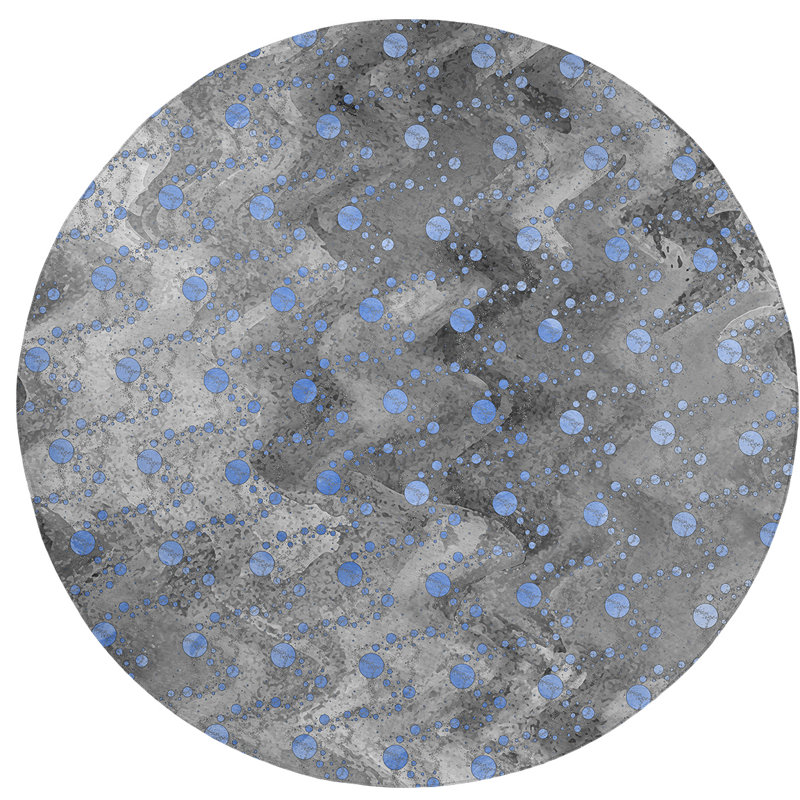 Tapis de planètes et étoiles monochromes, Rond 5 pi