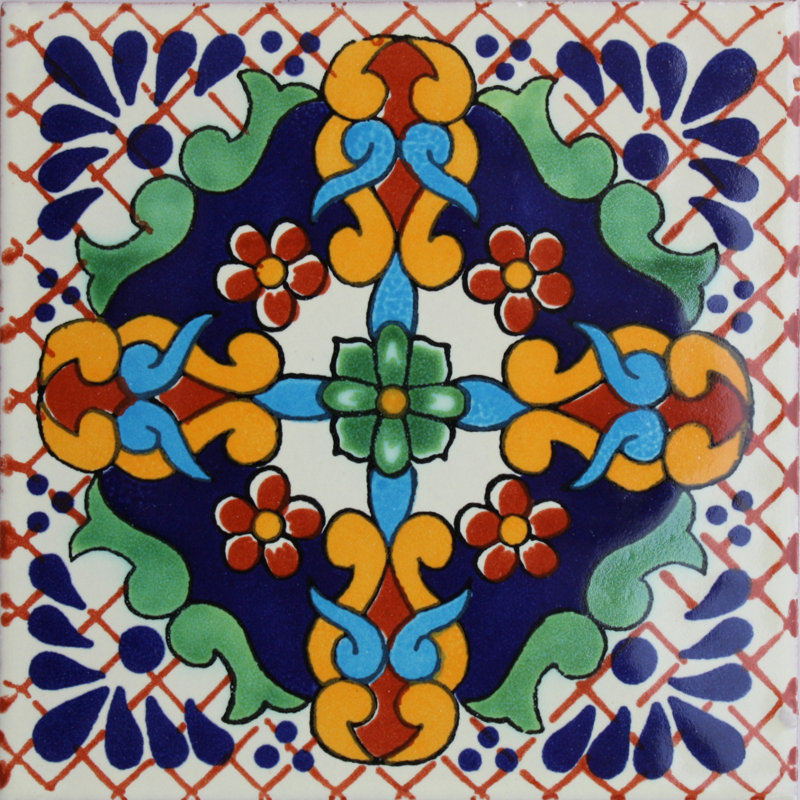 Carreaux mexicains 4,2 "x 4,2" 9 pièces TalaMex Macotera Talavera