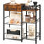 Armoire-bar Farmhouse, station de cuisine à 6 niveaux, brun rustique