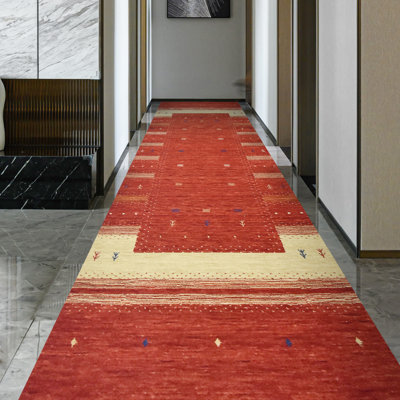 Hand Knotted Wool Striped Indoor Rug