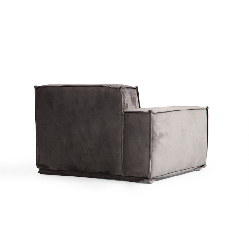Canapé d'angle moderne avec structure en bois de hêtre, structure 100% polyester, 74,8 x 118,1 x 29,9 pouces | Comprend une mousse grise douce, un support à ressort moyen, 4 coussins nettoyables à sec, des pieds en bois peints en noir | Conception élégante de couleur unie pour la maison et l'hôtel