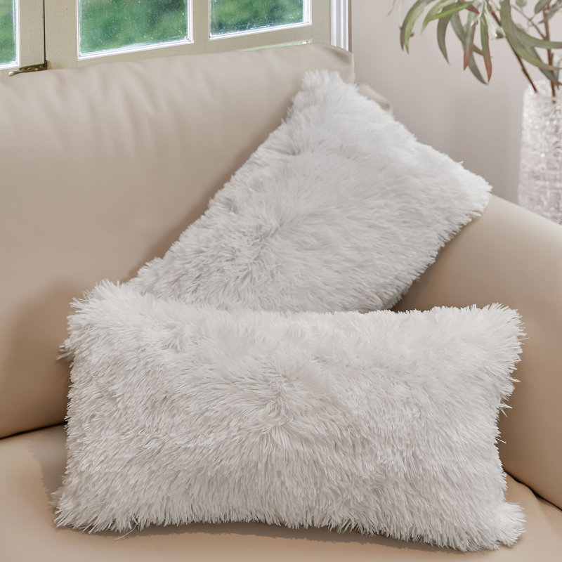 Coussins décoratifs Cheer, Blanc, Polyester, 12 x 20