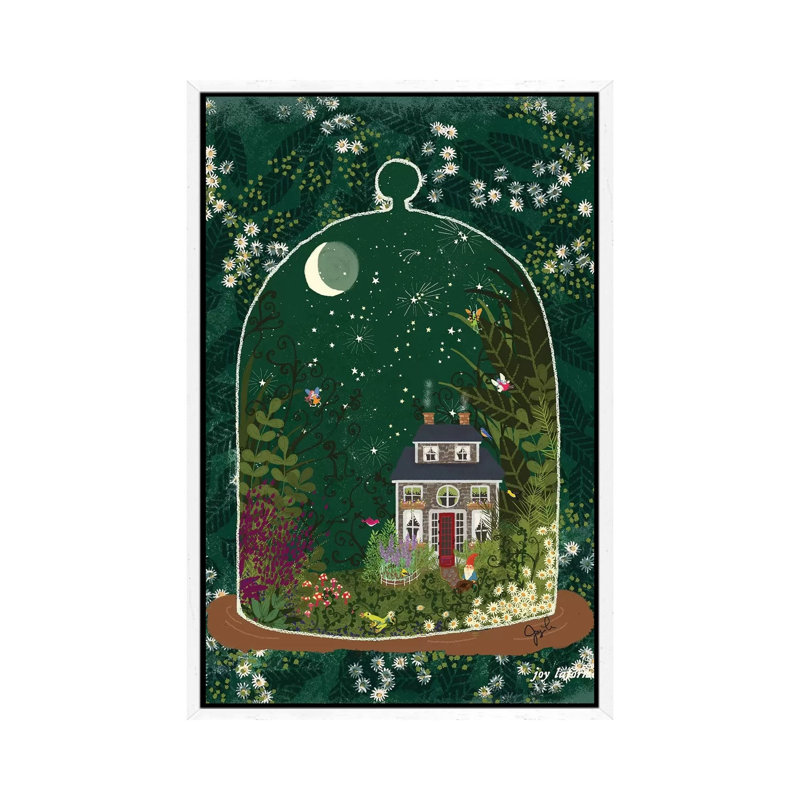 Terrarium I by Joy Laforme - Painting on Canvas, White Framed, 101.6cm H x 66.04cm W x 3.81cm D