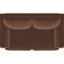Rust Upholstered Featuring Curved Arms And Attached Seat For A Sophisticated Look Retro - Style With Upholstery, Graceful Arms, Pillow Back Relaxing Seating Atmosphere