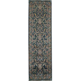 Hand-Knotted High-Quality Green and Green Runner