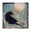 «Crow and Moon», reproduction de peinture acrylique sur toile tendue-1313758258