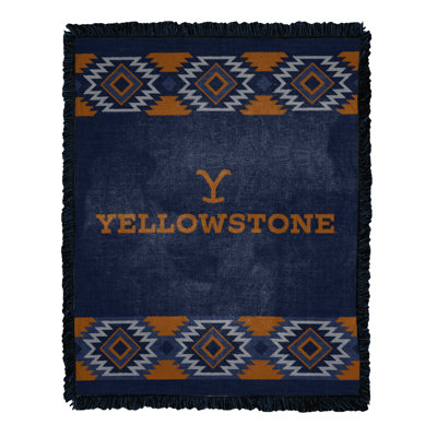 Paramount Yellowstone Hamilton Stripe Jacquard Throw Blanket, Fan Home Decor, 46x60 Inches