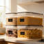 Ensemble de 4 contenants hermétiques pour la conservation des aliments, organisateurs de pâtes en plastique sans BPA avec couvercles pour garde-manger, rangement horizontal pour aliments secs, étiquettes et tasses à mesurer incluses