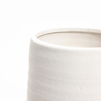 Vase blanc moderne en terre cuite 16,1 po