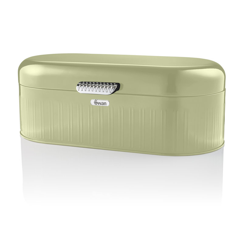 Swan Retro Bread Bin, Generous Storage Capacity, Easy-Opening Lid, One Size, Green