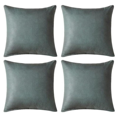Ensemble de 4 coussins décoratifs en similicuir (insert inclus)