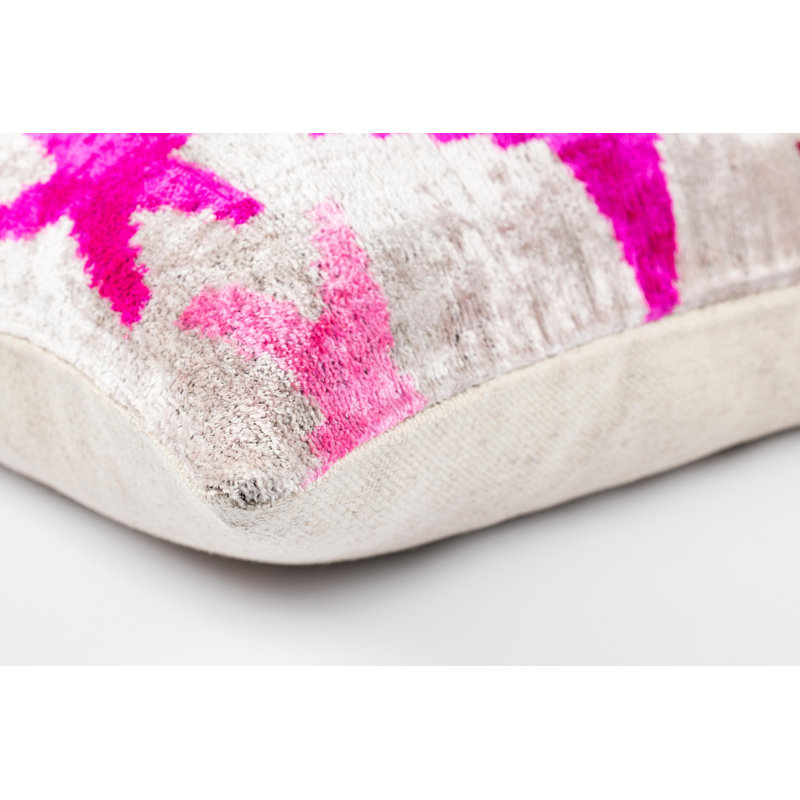 Silk Lumbar Rectangular Pillow Cover & Insert, Pink/Abstract/Geometric Shapes