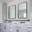 Miroir de salle de bain rectangulaire contemporain | Cadre épais en acier inoxydable-339271638-336024014