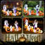 Décoration d'Halloween fantômes avec citrouilles