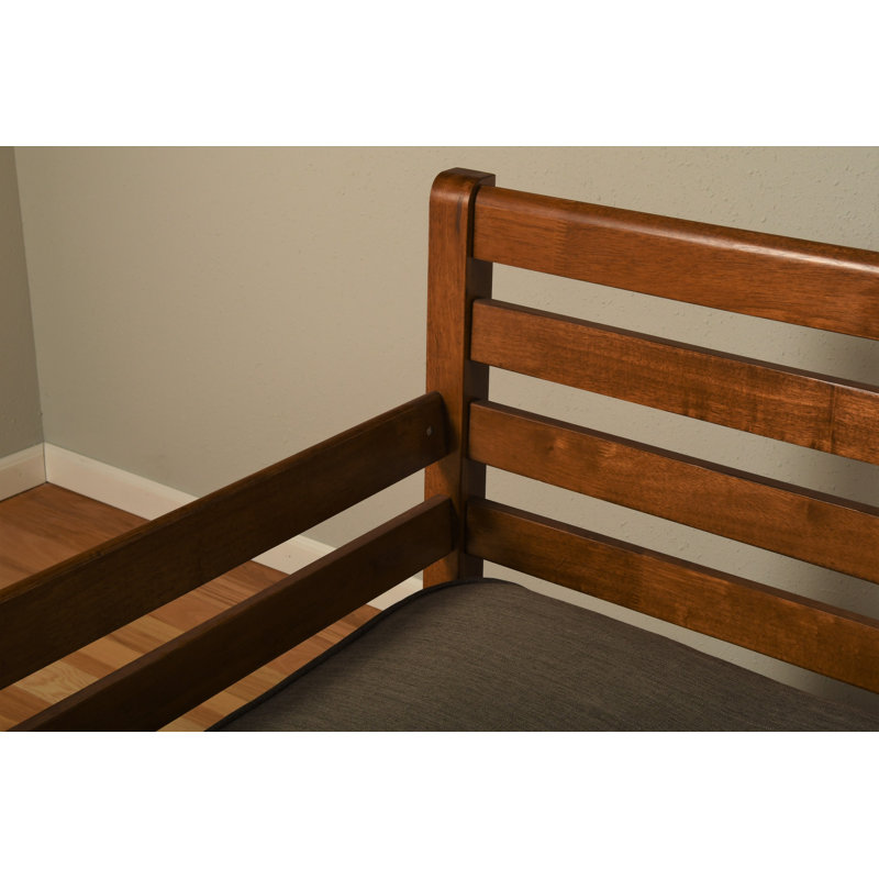 Lit de jour simple en bois massif Alhamdi, matelas non inclus, Barbade