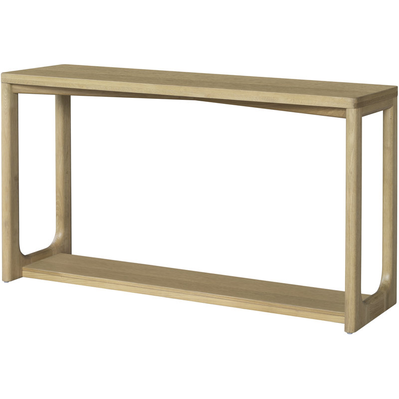 Paro Modern Console Table, Oak Wood/Beige