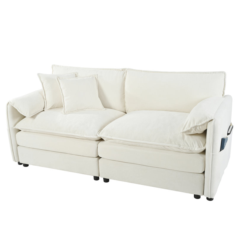 Canapés en chenille beige Ultimate Comfort, causeuse réglable moderne pour la maison