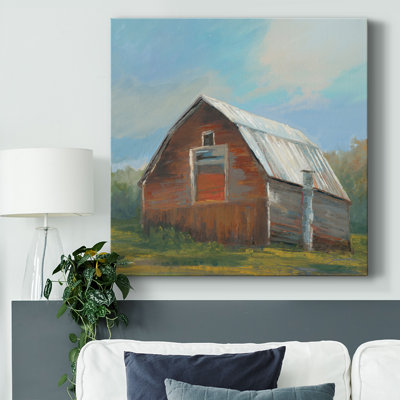 Grange rouge sur toile