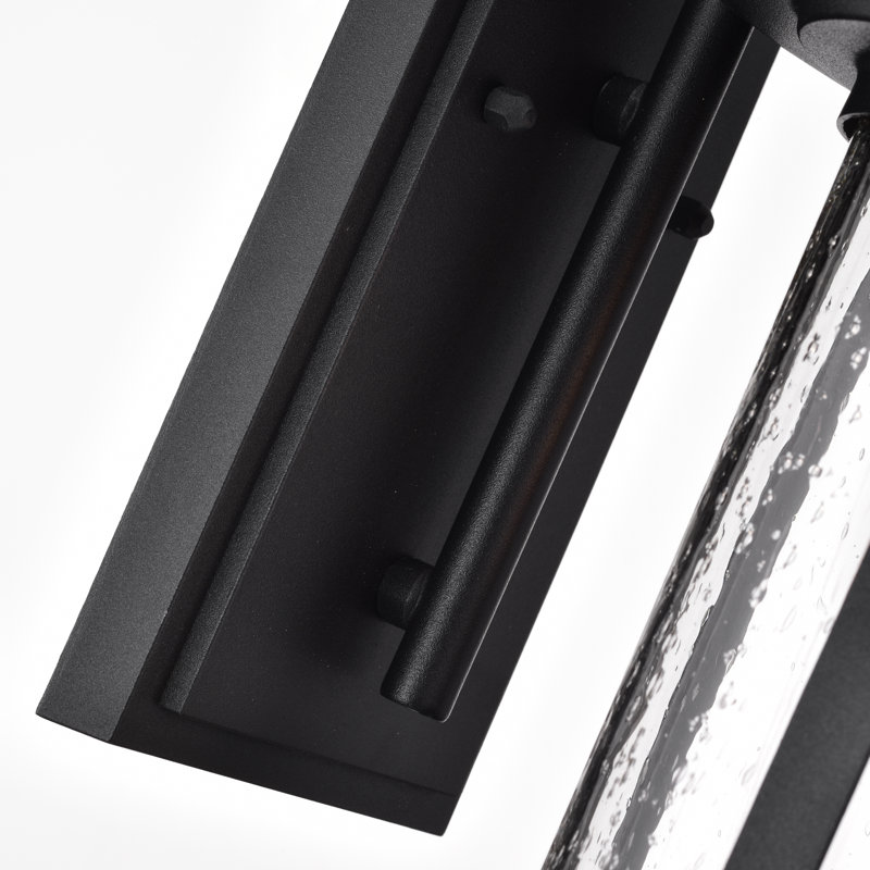 Luminaire de grange d’extérieur texturé noir à 1 ampoule doonans, H 15,5 po x l 9 po x P 11 po