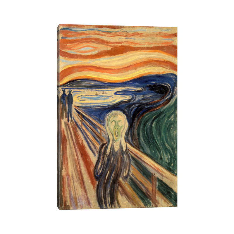 The Scream, 1910 by Edvard Munch - Wrapped Canvas Painting, 20.32 cm H x 30.48 cm W