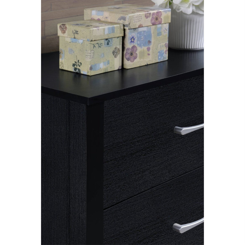 Commode 4 tiroirs l 28 po, Noir