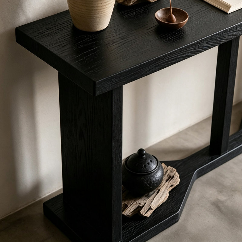 Table de console en bois massif durable de style nordique, 29.53" H x 62.99" W x 13.78" D, Natural Wood