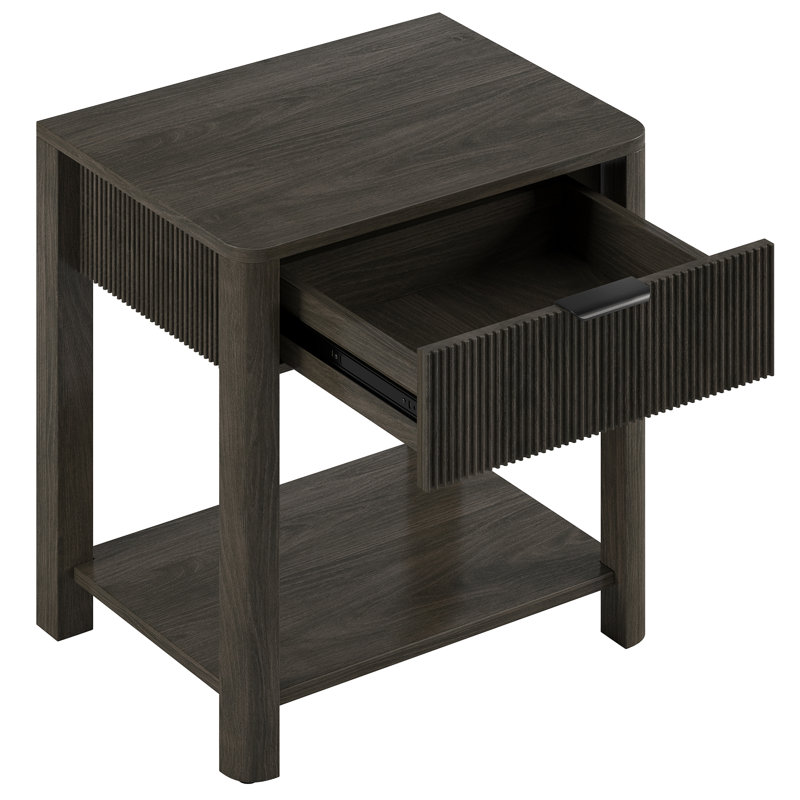 Pomona 24in Wide Rectangular Nightstand, Alder Brown