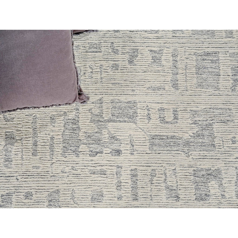 Aspen Hand Tufted Abstract Area Rug, Rectangle 12' x 15', Gray/Ivory
