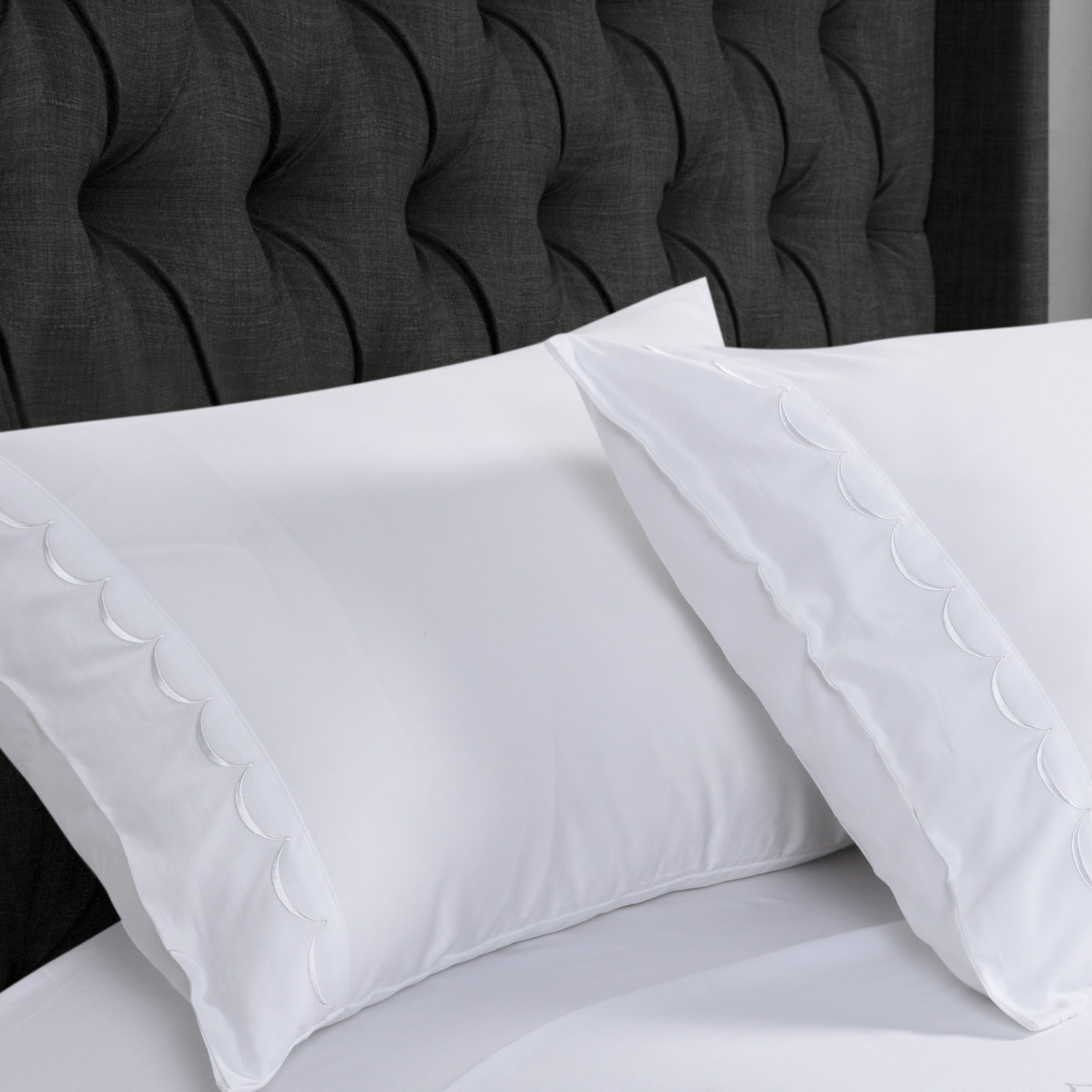 600 Thread Count Brushed Cotton Sateen Pillowcase, King, White