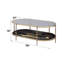 Table basse chic à imprimé marbre noir avec support en métal et élément de design de surface