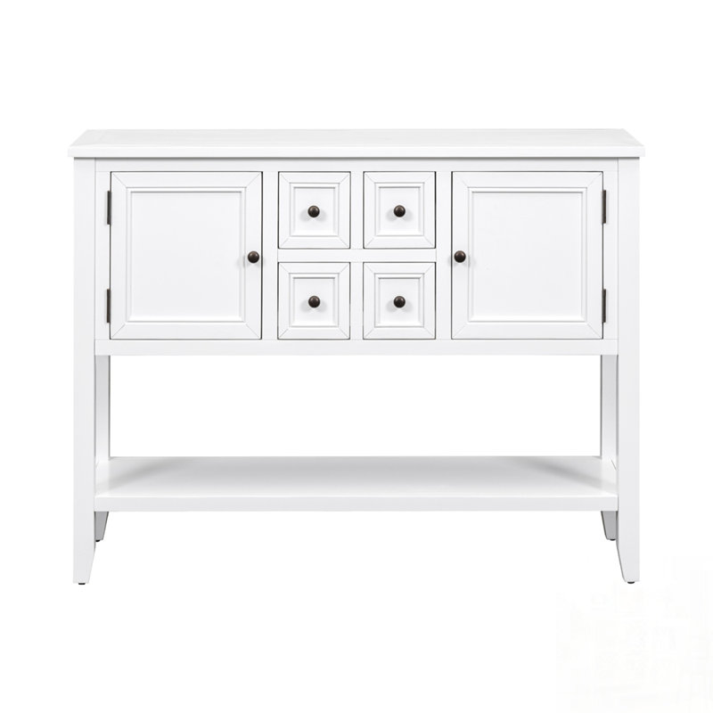 Bouldin Storage Vintage Console Table with Four Small Drawers and Bottom Shelf for Living Rooms, Ample Storage Vintage Console Table