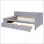 Lit plateforme simple tapissier en forme de L avec rangement et tiroirs-1318147628