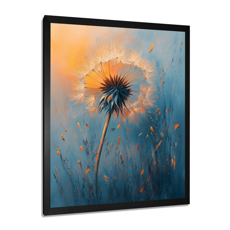 Huntley - art mural floral, H 40 po x l 30 po, Noir, noir, noir, noir, Impression encadrée