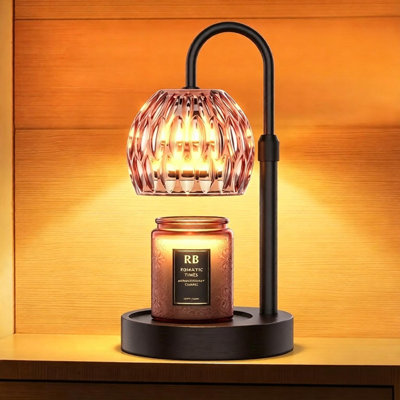 Lampe chauffe-bougie avec variateur/minuterie/hauteur réglable, chauffe-bougie électrique pour bougies en pot, décoration intérieure, cadeau de la Saint-Valentin pour fille/maman/femme (noir)