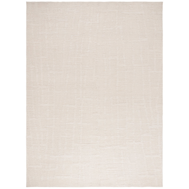 Tapis ivoire en laine / coton noué à la main Myrka, Rectangle 9 pi x 12 pi
