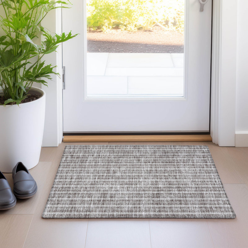 Premium Machine Washable Prisco Taupe Rug, Rectangle 1'8" x 2'6"