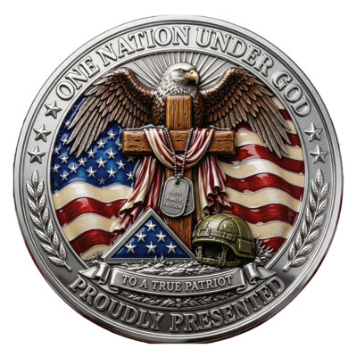 commemorative coin Stand For The Flag Kneel For The   Coin - Double-Sided Military  Commemorative Coin With  Flag  Soldier Religious