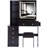 37" Middle Size Left Bedside Cabinet Vanity Table + Cushioned Stool Dresser Set-891661621