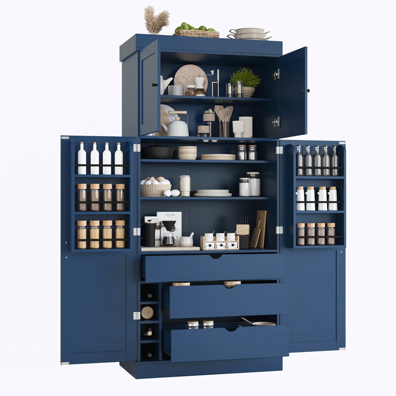 Garde-manger autoportant de 77 po de hauteur, Bleu