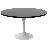 Heatherton Round Dining Table with MDF Top and White Stainless Steel Pedestal Base Kitchen Table Seats 2-4 Person-155420966-188218941